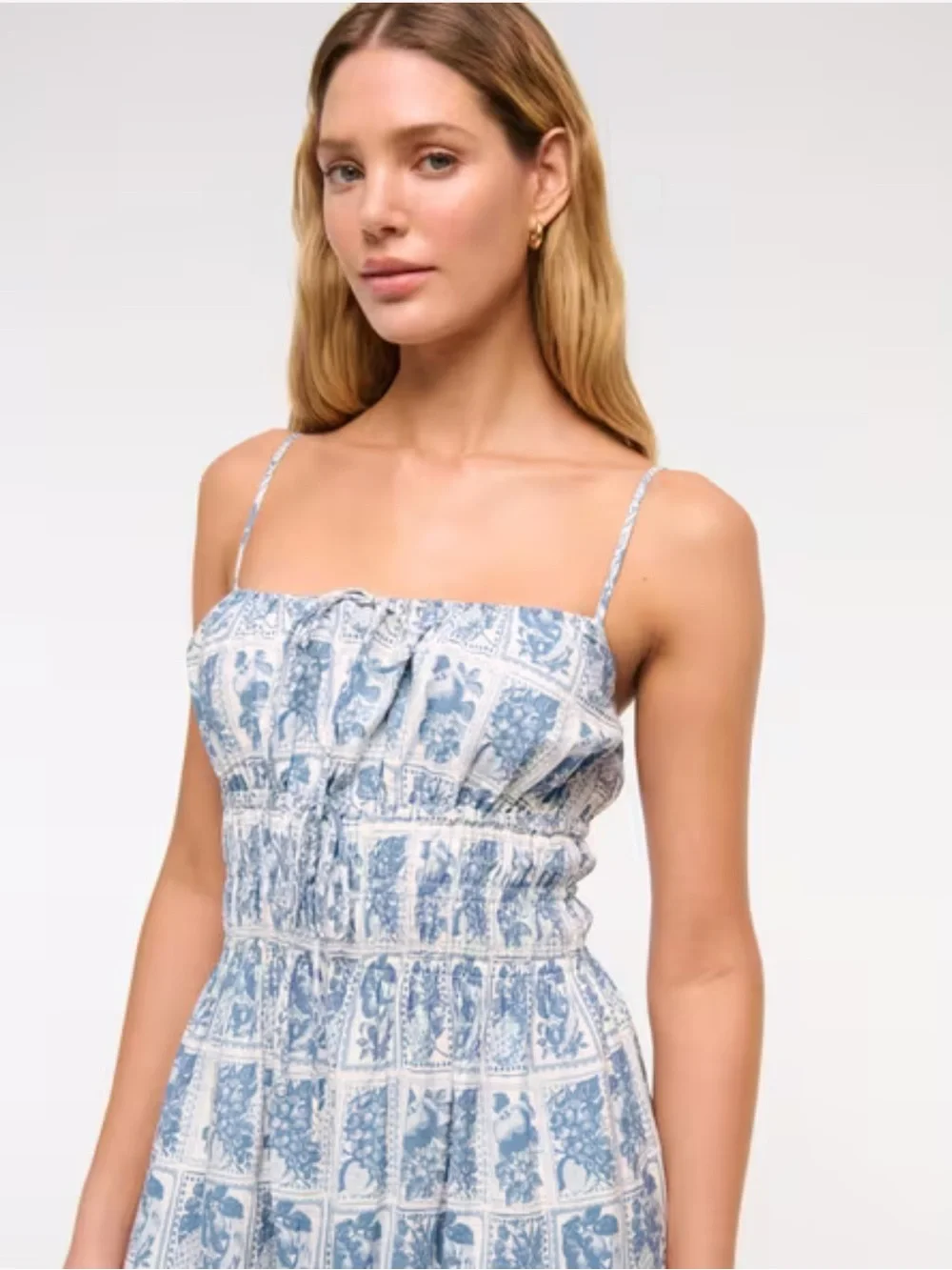 Abercrombie & Fitch Blue and White Maxi Dress
